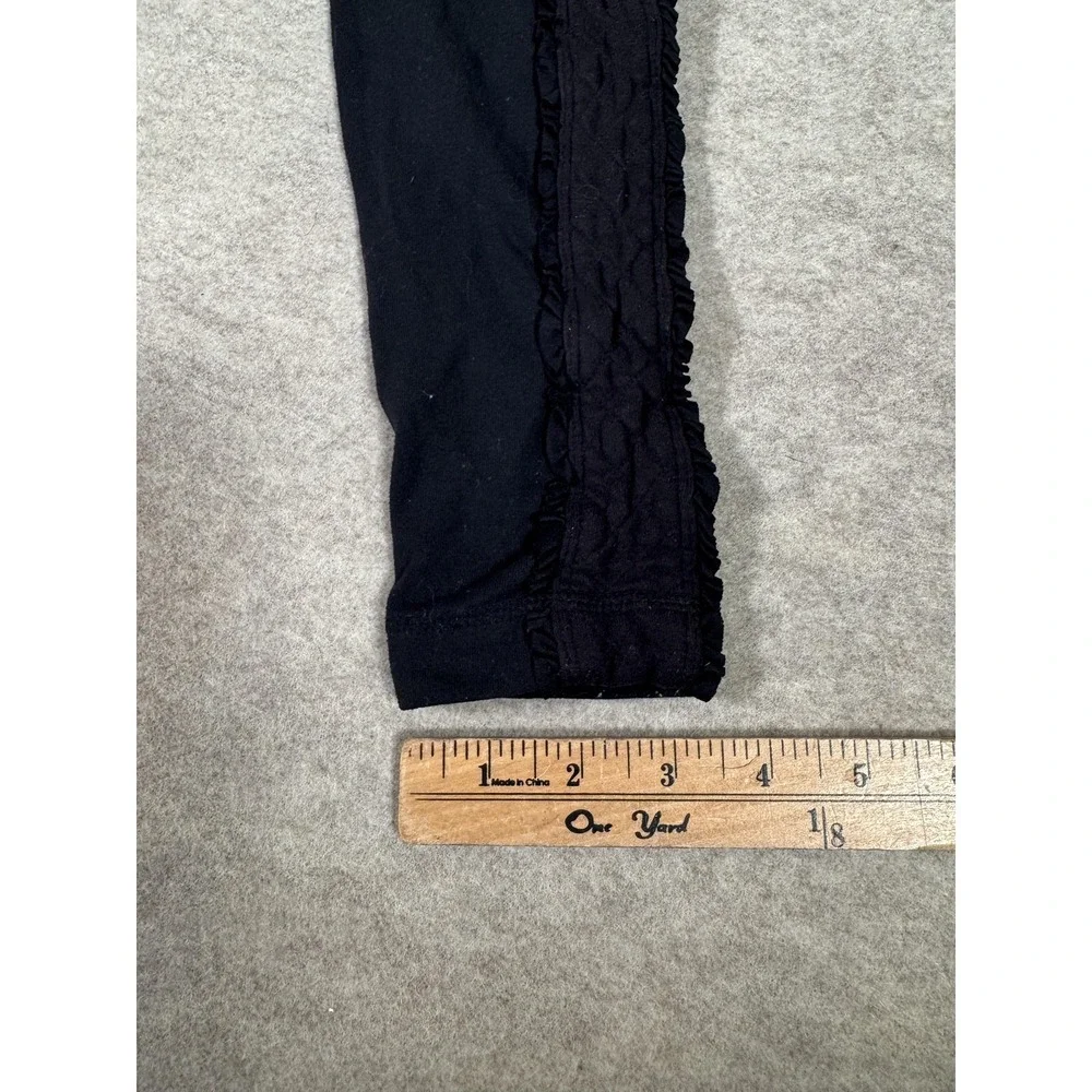 Lululemon Leggings‎ Womens 4 Black Mid Rise Ankle Ruffle Yoga Athletic Gym Pants